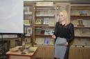 <p>
Презентация выставки "Гошкевичи и Херсон. Документальное наследие семьи Гошкевичей из раритетного фонда библиотеки". На фото аспирантка кафедры всемирной истории и историографии Херсонского государственного университета А.В.Шевченко</p>