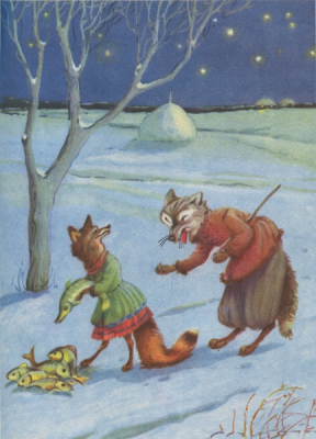 Ілюстрація до казки «Лисичка-сестричка і вовк-панібрат». Художник Самум.