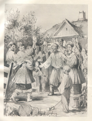Ілюстрація до повісті М. Гоголя «Сорочинський ярмарок», худ. М. Дерегус